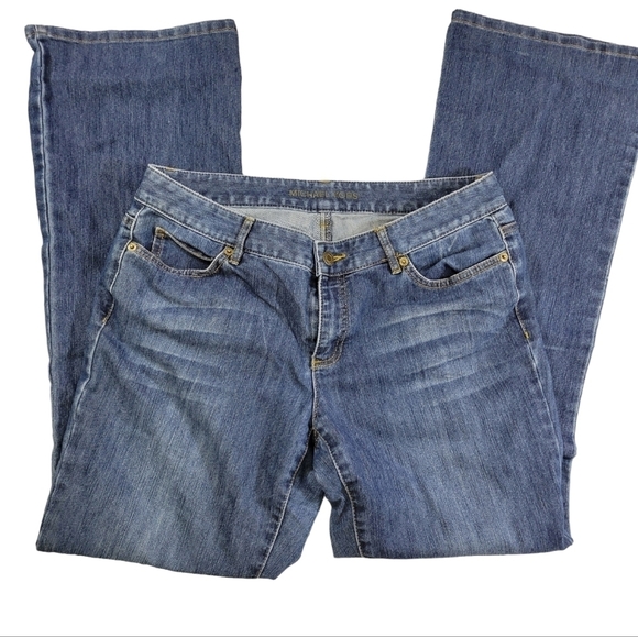 Michael Kors Bootcut Med Wash Faded Jeans With Metal Embellished Pockets Sz 10 - Picture 3 of 14
